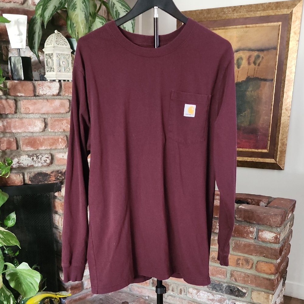 Carhartt Long Sleeve Pocket Tee - Maroon